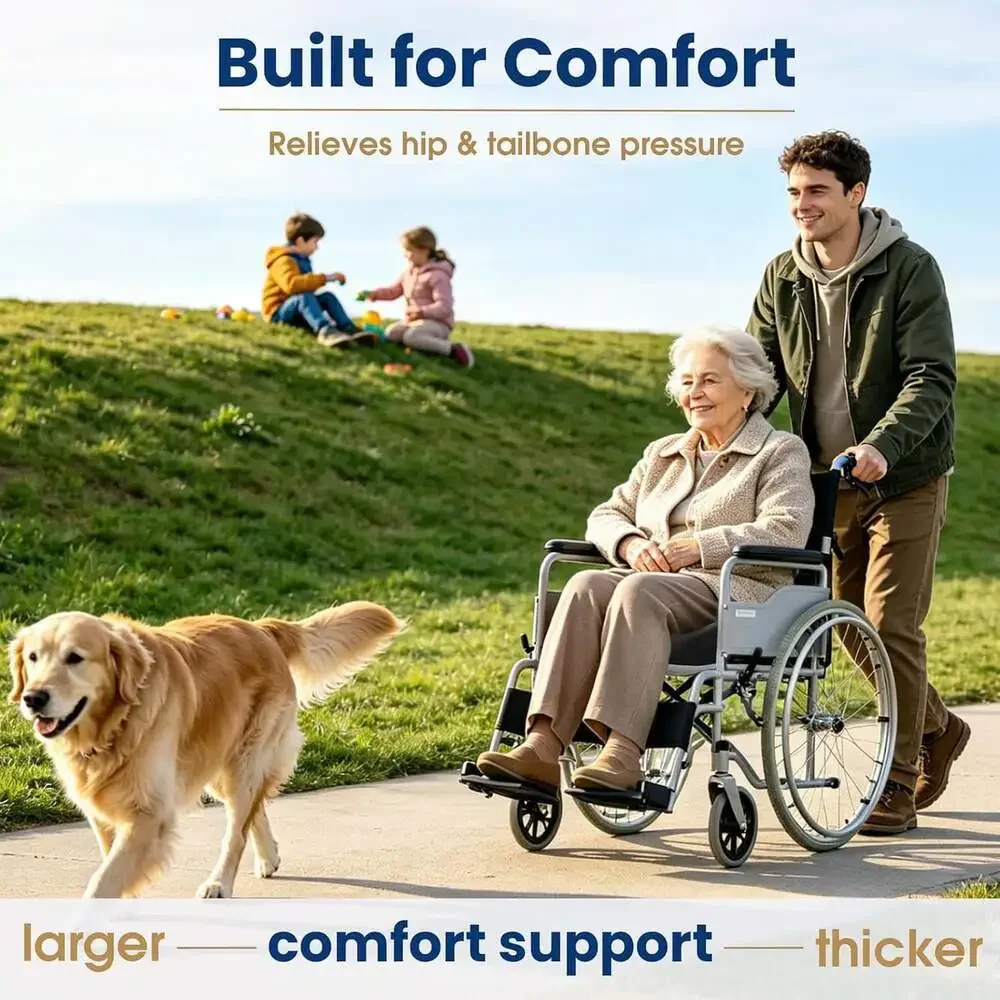 Ergonomic Seat Cushion for Office Chair Memory Foam Coccyx Pain Relief Non Slip